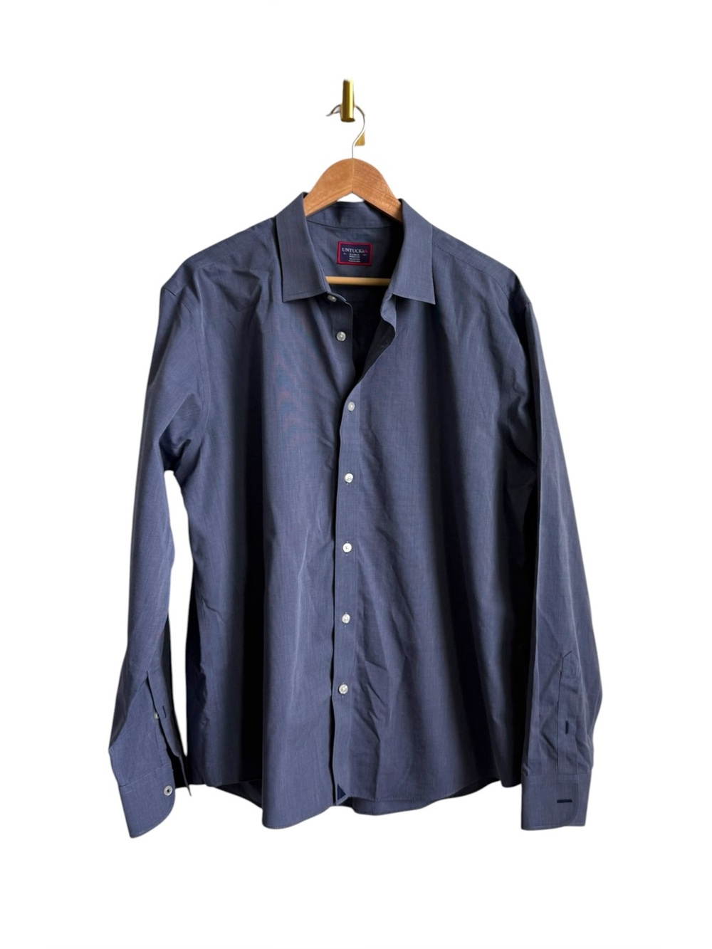UNTUCKit Orville Men's Blue Micro Plaid Button Down Shirt Size XL